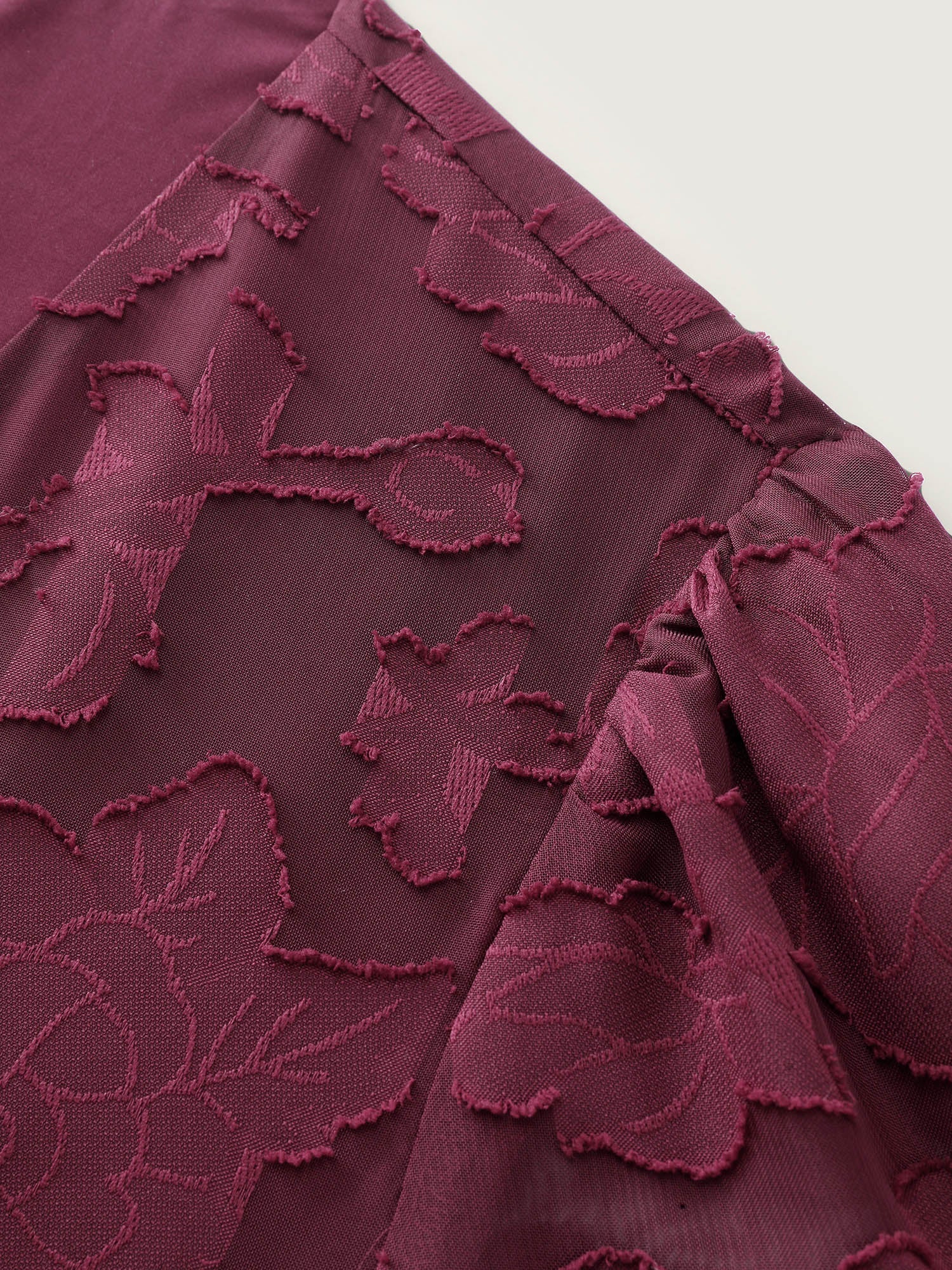 Laser Cut Shirred Waist Button Blouse