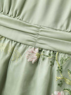 Floral Print Spliced Pockets Maxi Dress