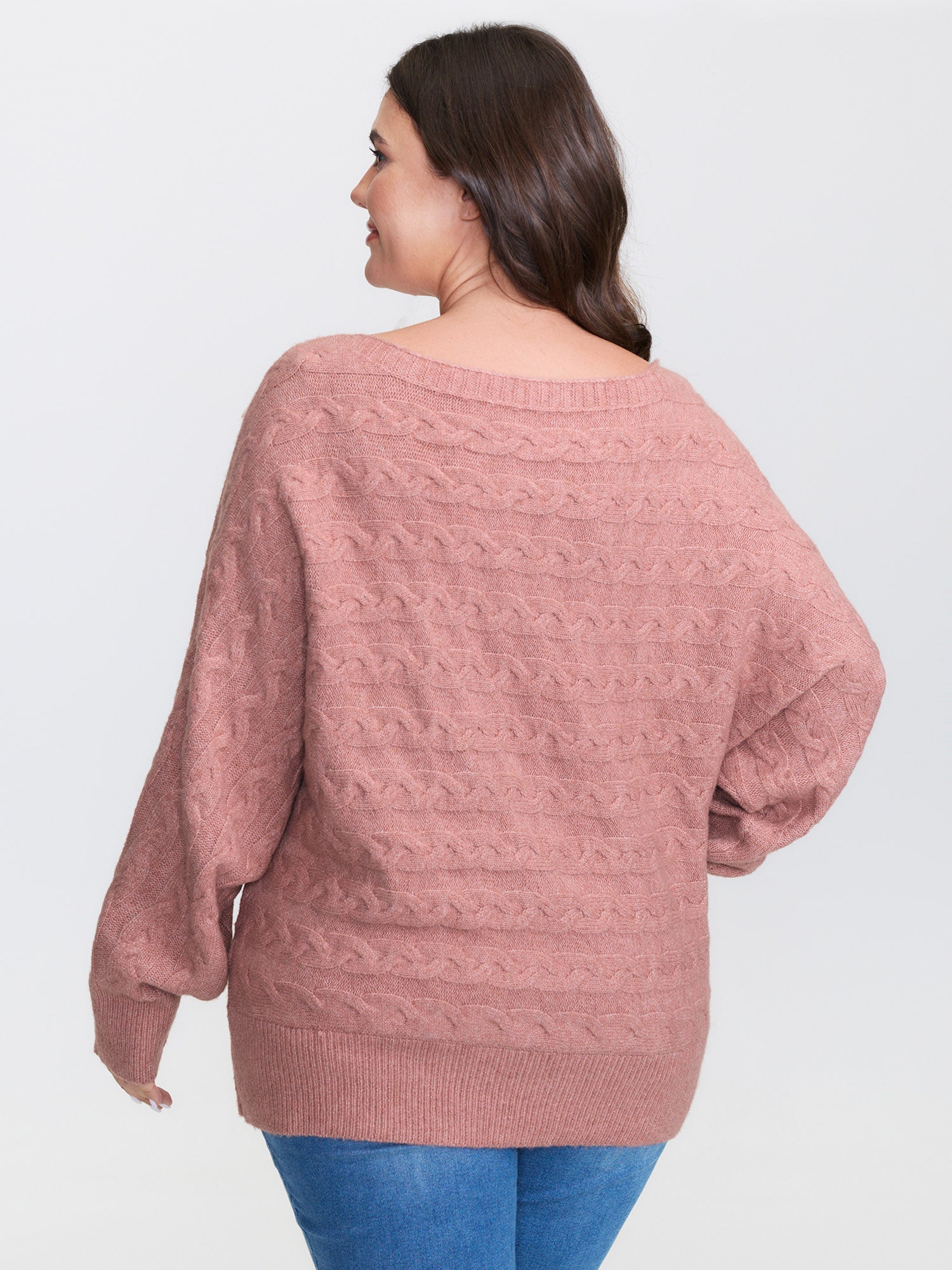 Braided Texture Dolman Sleeve Pullover