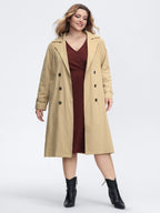 Adjustable Tab Sleeve Lined Trench Coat