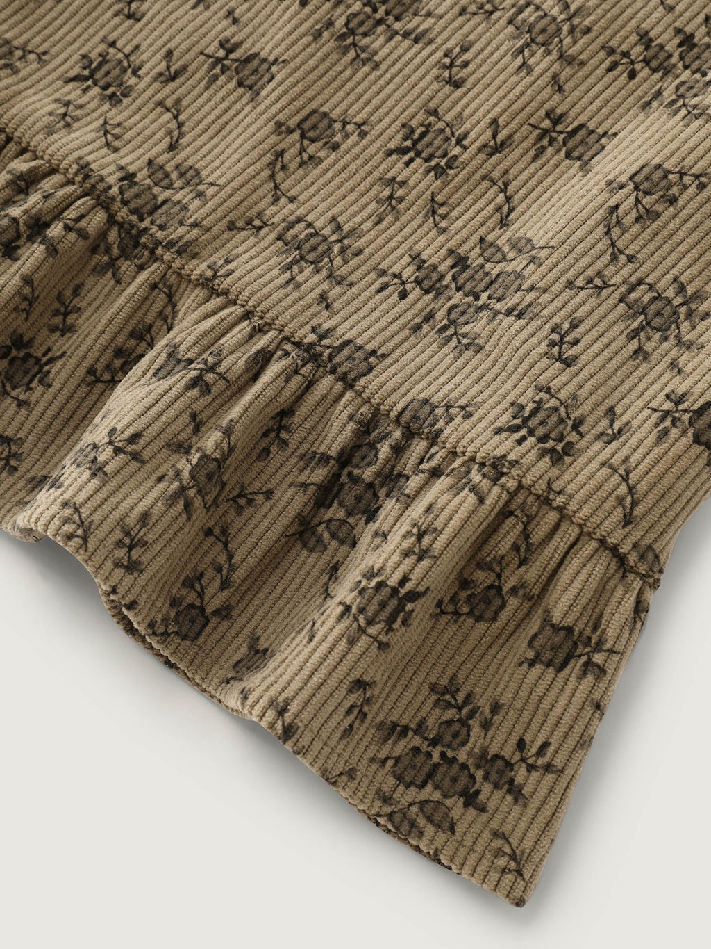 Corduroy Ruffled Button-Down Shirt