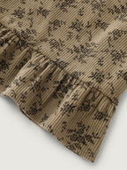 Corduroy Ruffled Button-Down Shirt