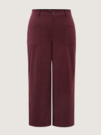 Corduroy Patch Pockets Ribbed Pants
