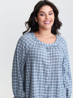 Gingham Ruffled Hem Loungewear Set