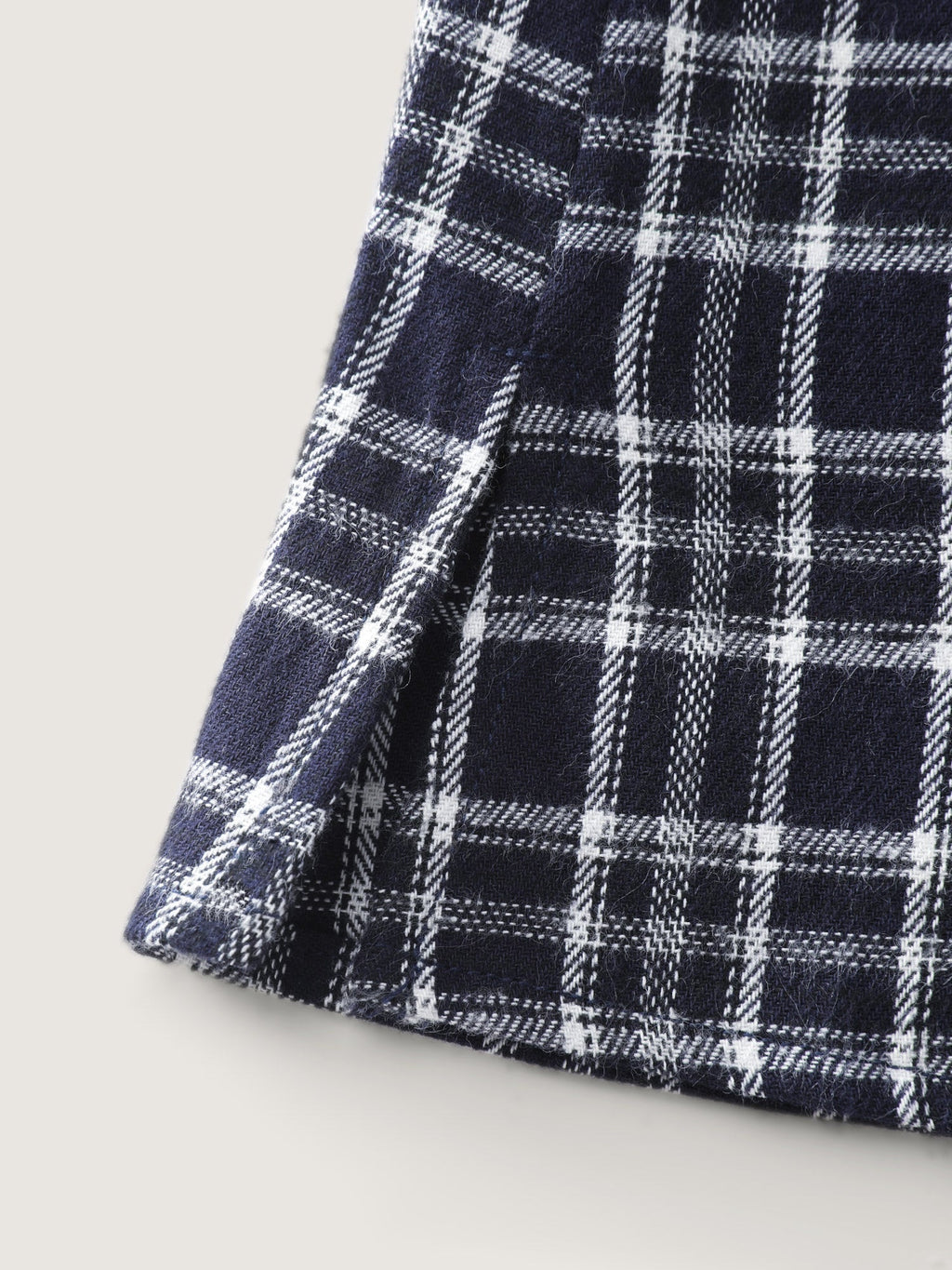 Plaid Pattern Button-Down Blouse