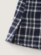 Plaid Pattern Button-Down Blouse