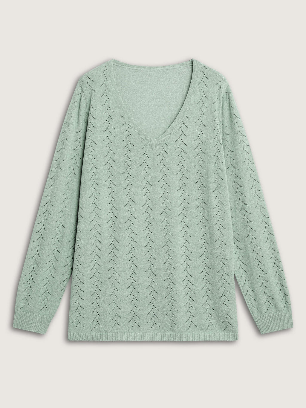 Texture V Neck Lightweight Pullover
