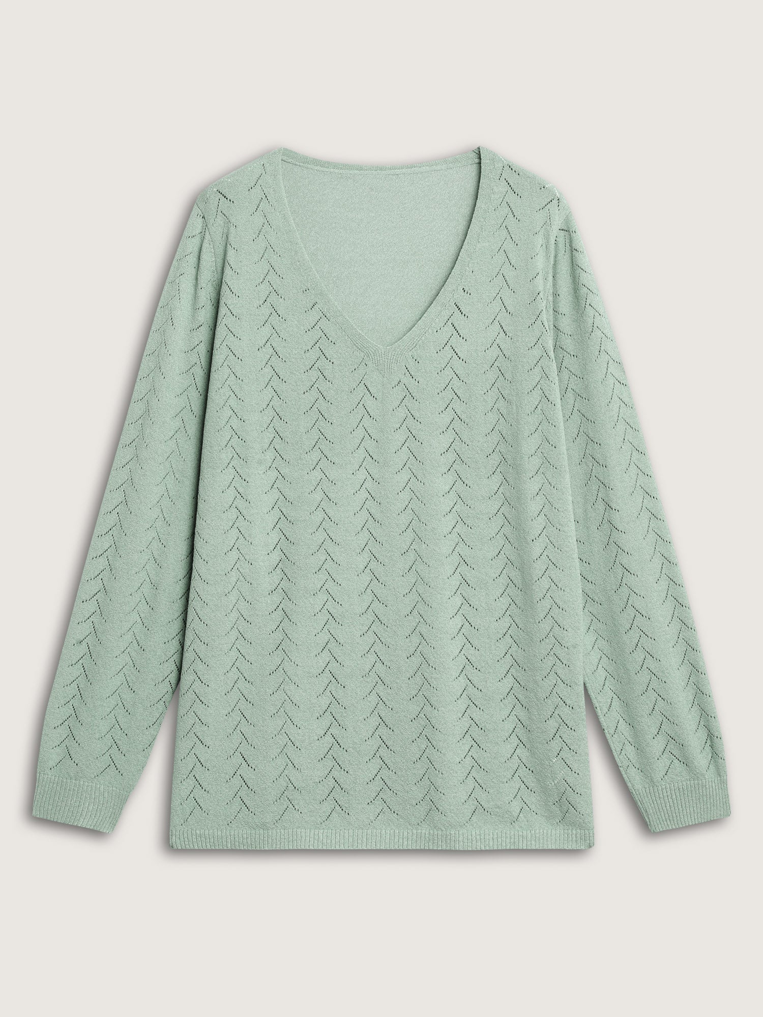 Texture V Neck Lightweight Pullover