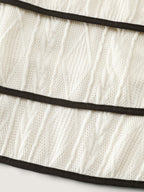 Textured Layered Hem Color Contrast Midi Dress