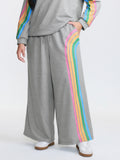 Rainbow Print Drawstring Wide-Leg Lounge Bottoms
