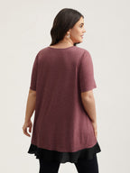 Color Contrast Overlap Hem Flared Top