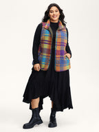 Colorful Plaid Teddy Fleece Lined Vest