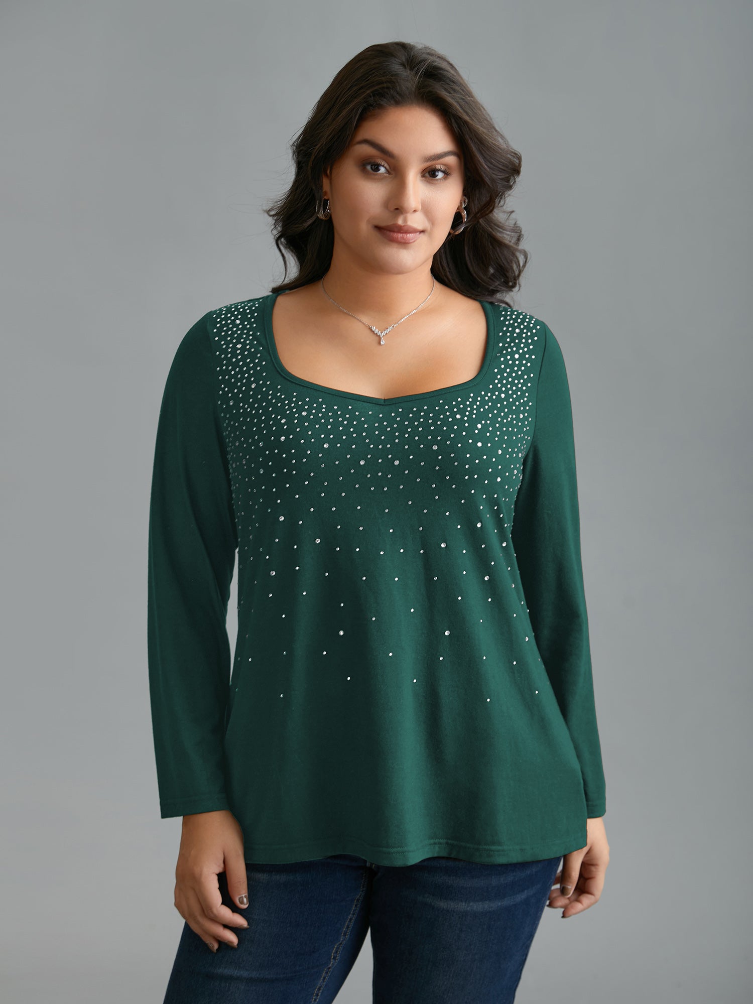Sequin Stretchy Long Sleeve T-shirt