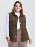 Quilted Chest Pockets Button Vest