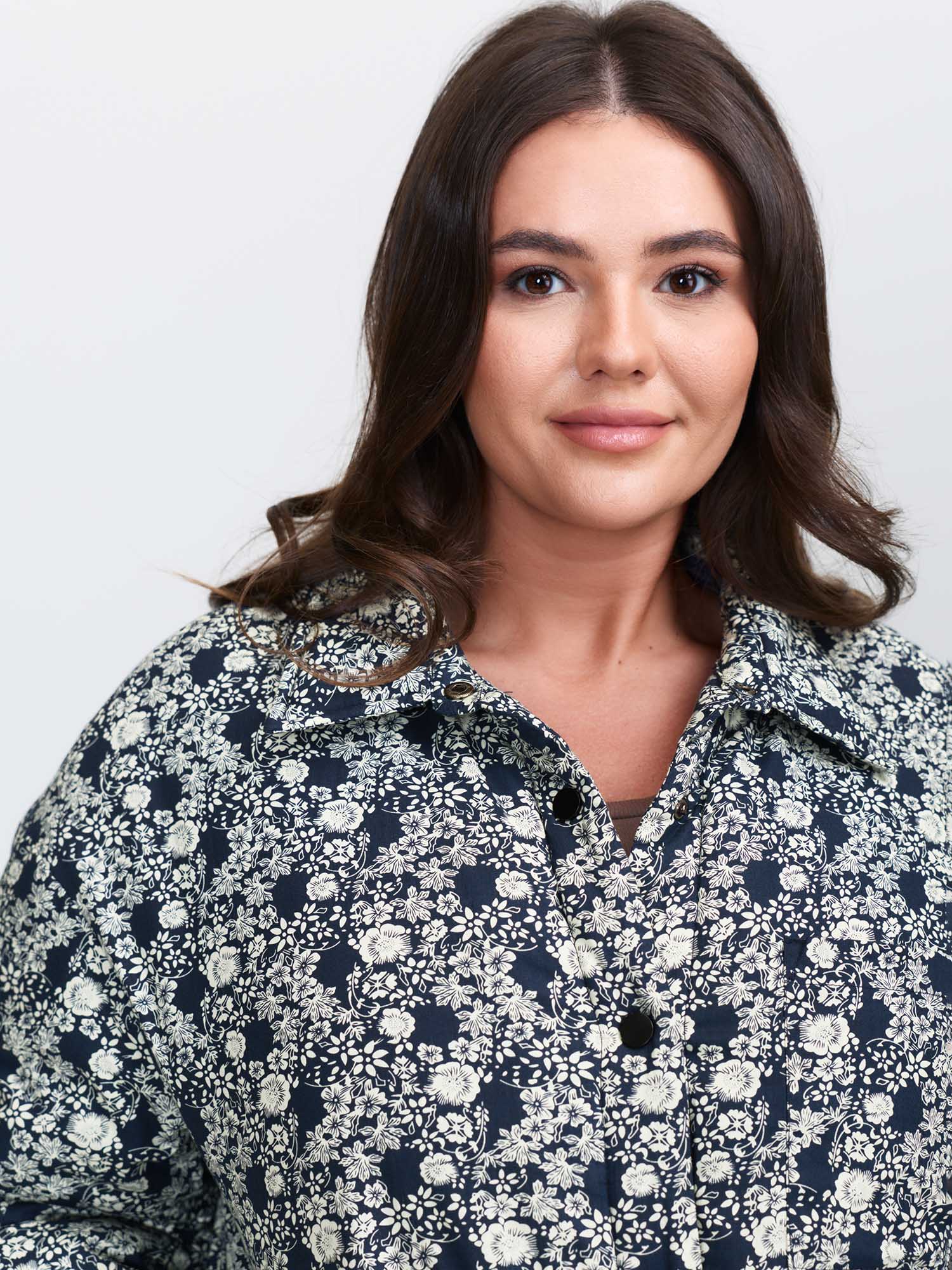 Floral Colored Lining Quilted Jacket