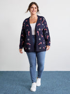 Holiday Candy Patch Pockets Knit Cardigan
