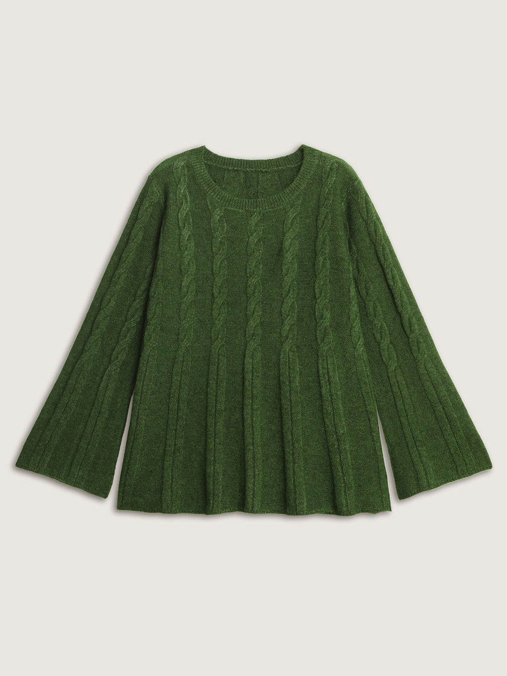 Textured Flared Sleeve A-Line Pullover