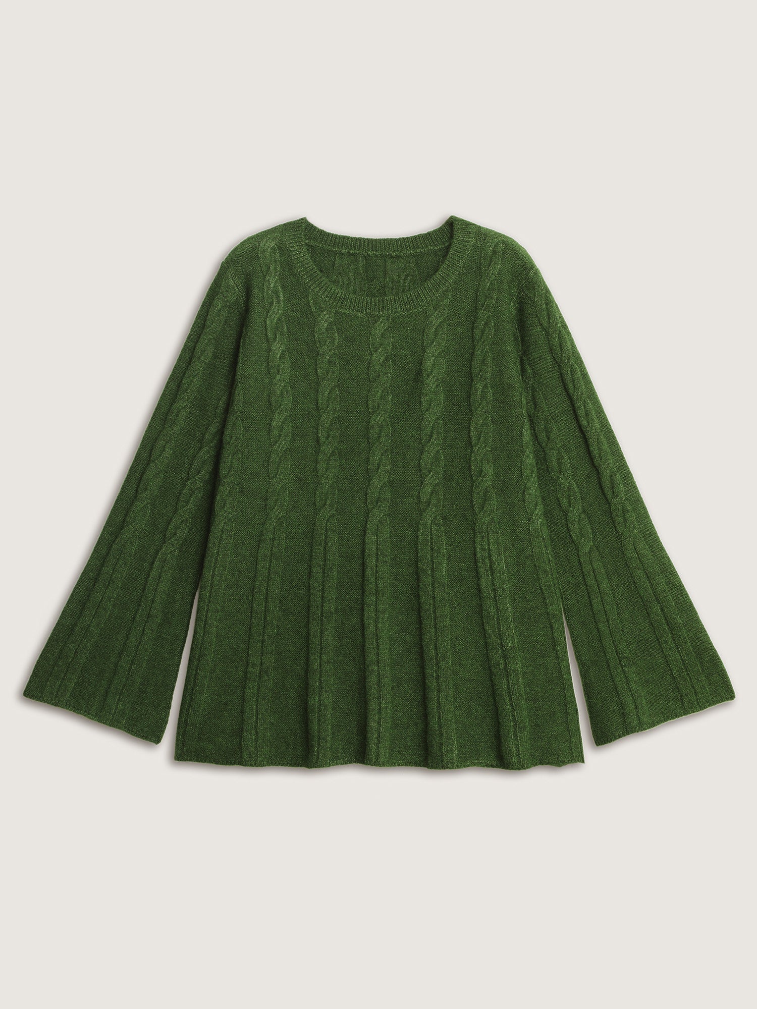Textured Flared Sleeve A-Line Pullover