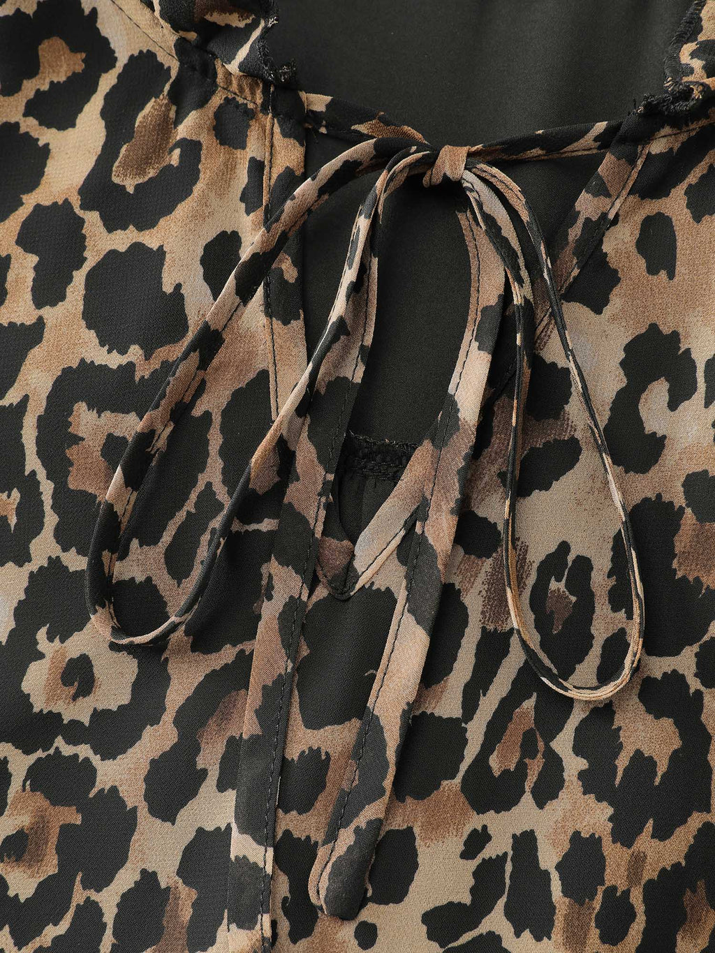 Leopard Print Ruffled Sleeve Blouse