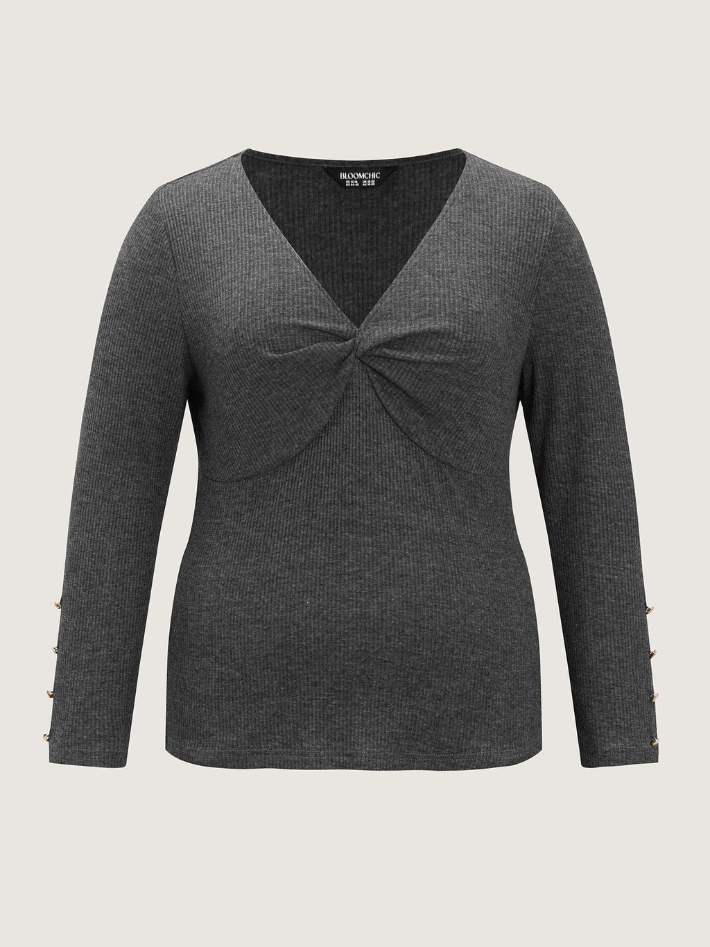 Stretchy Cross Neck Cutout Ribbed Knit Top