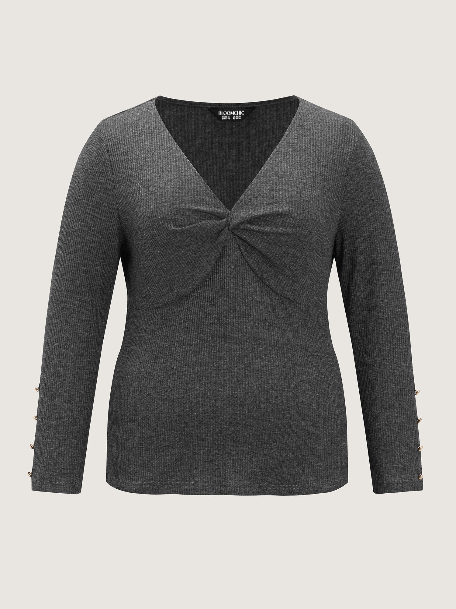 Stretchy Cross Neck Cutout Ribbed Knit Top