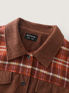 Plaid Pattern Contrast Button Coat