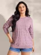 Supersoft Textured Round Neck Cut-Out Pullover