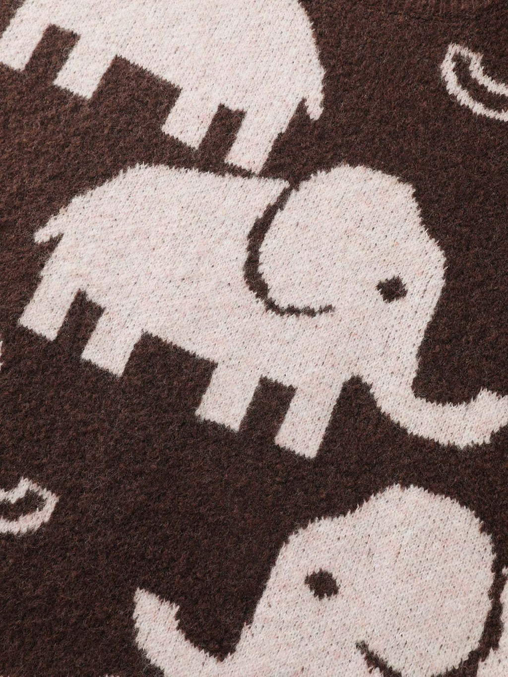 Elephant Pattern Jacquard Pullover