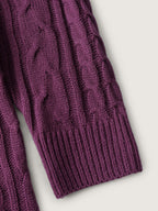 Drapey High Turtleneck Cable-Knit Pullover