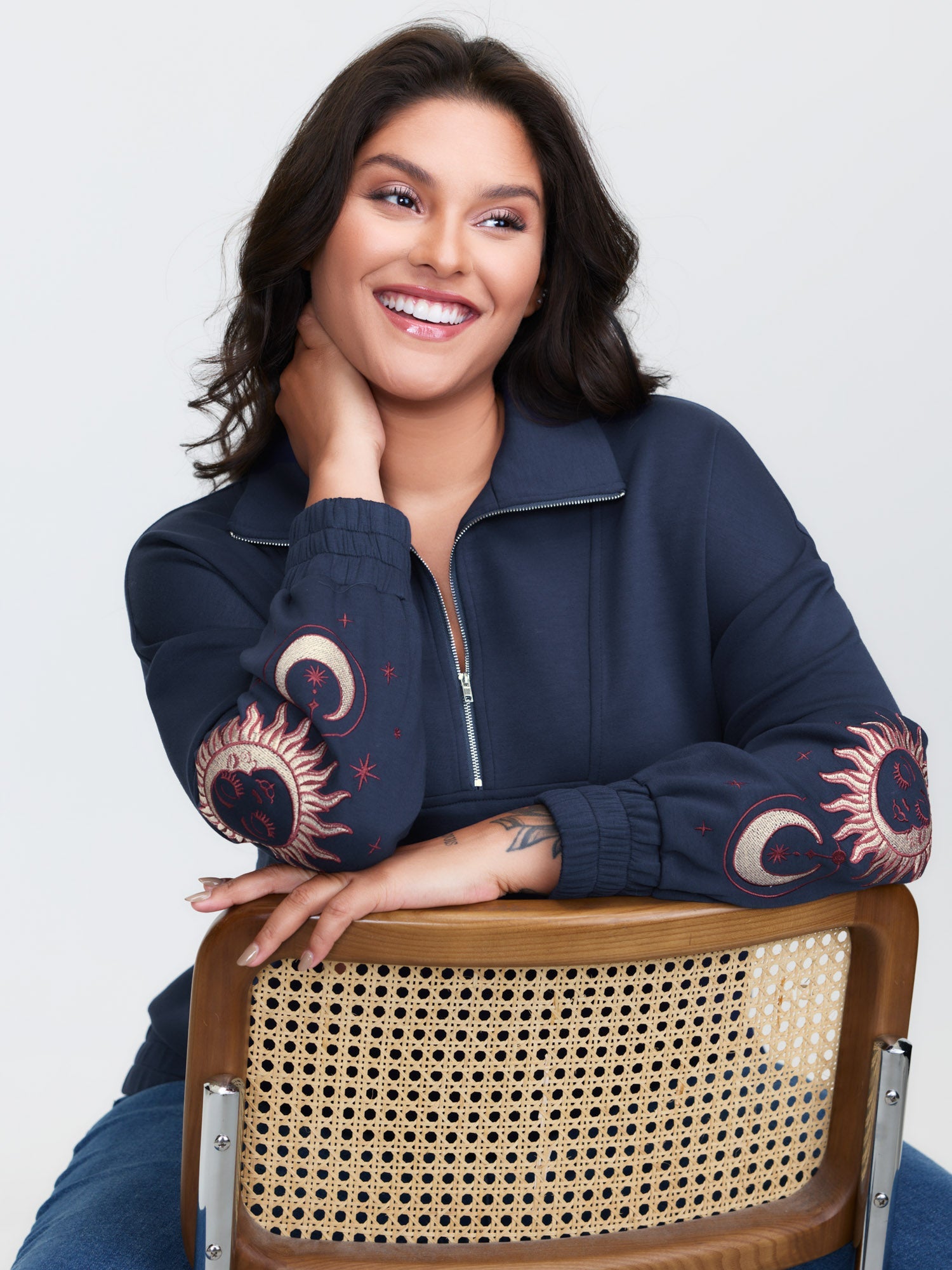 Supersoft Embroidered Half-Zip Sweatshirt