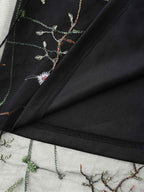 Floral Embroidered Elastic Waist Lined Midi Dress