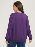 Plaid Spliced Wrap Contrast Sweatshirt