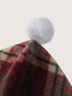 Plaid Fleece Hooded Button Coat