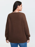 Supersoft Sunflower Pattern Round Neck Pullover