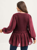 Balloon Sleeve Solid Twofer Sweater