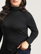 Supersoft Essentials Solid Funnel Neck Knit T-shirt