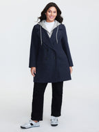 2 In 1 Double Breasted Hooded Coat