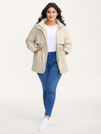 Hooded Drawstring Waist Quilted Jacket