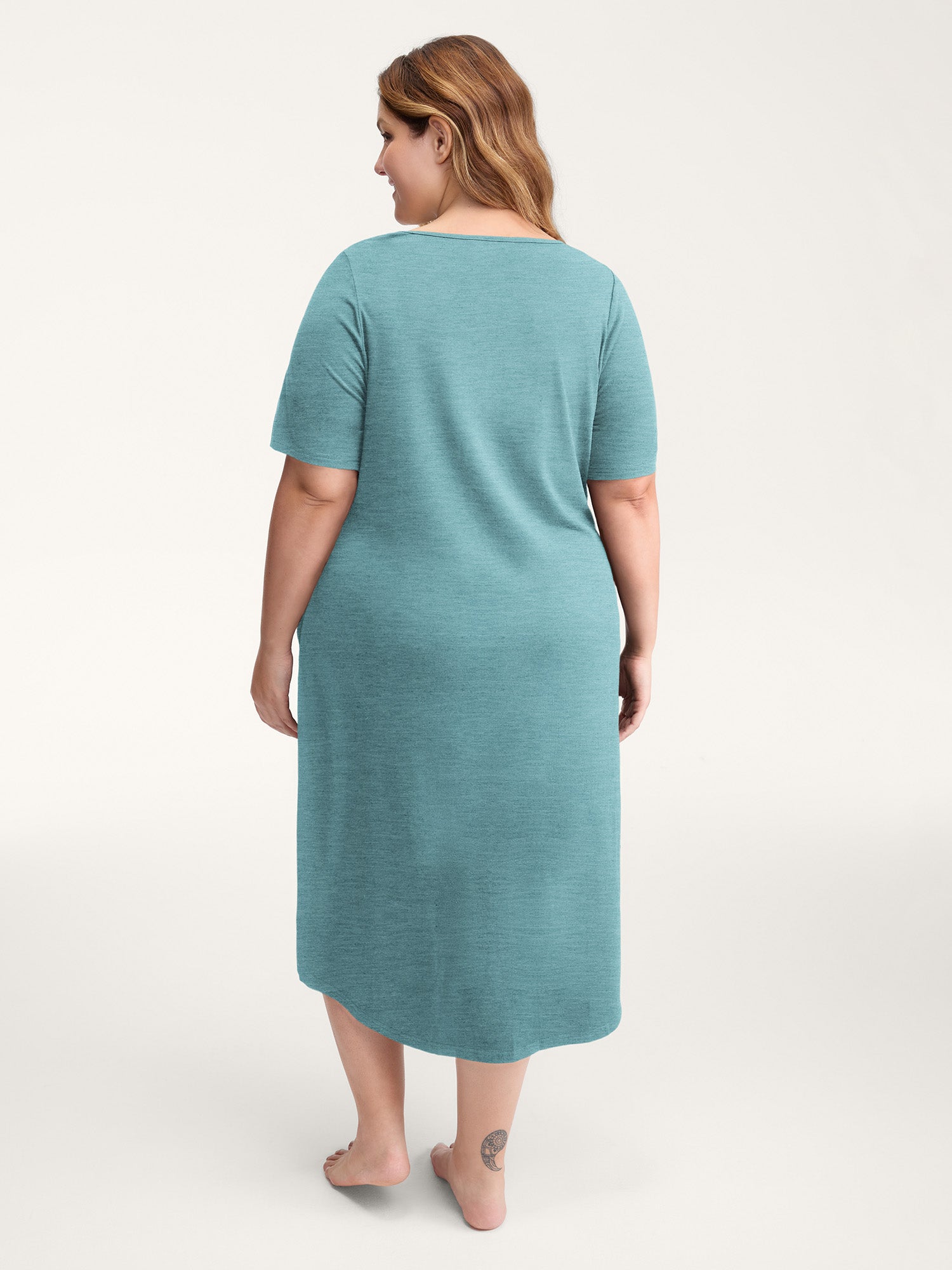 Happy Cat Print Stretchy Contrast Sleep Dress