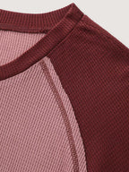 Color Contrast Waffle Knit T-Shirt