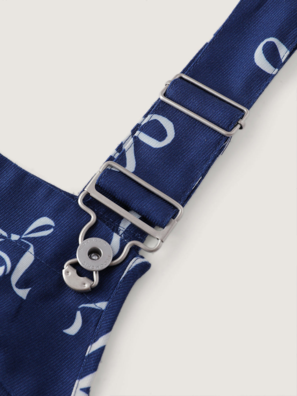 Bow-Tie Print Adjustable Overall Straps Jumpsuit