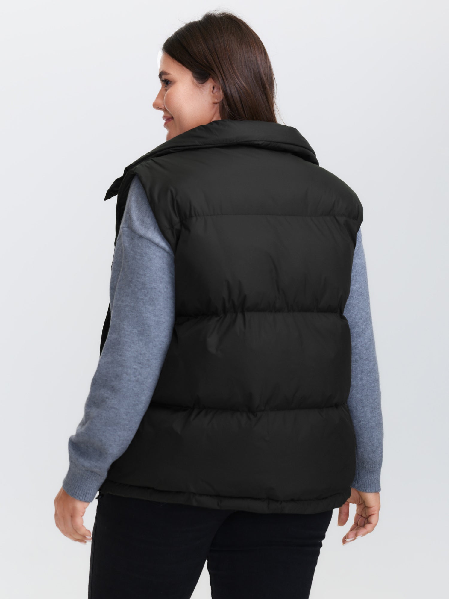 Puffer Zipper Front Quilted Vest