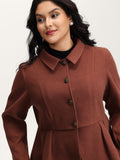 Pleated Curvy Hem Button Blazer