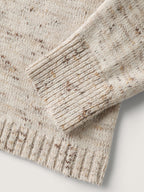 Heather Textured Button Neck Pullover