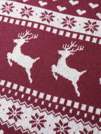 Supersoft Reindeer Holiday Print Round Neck Pullover