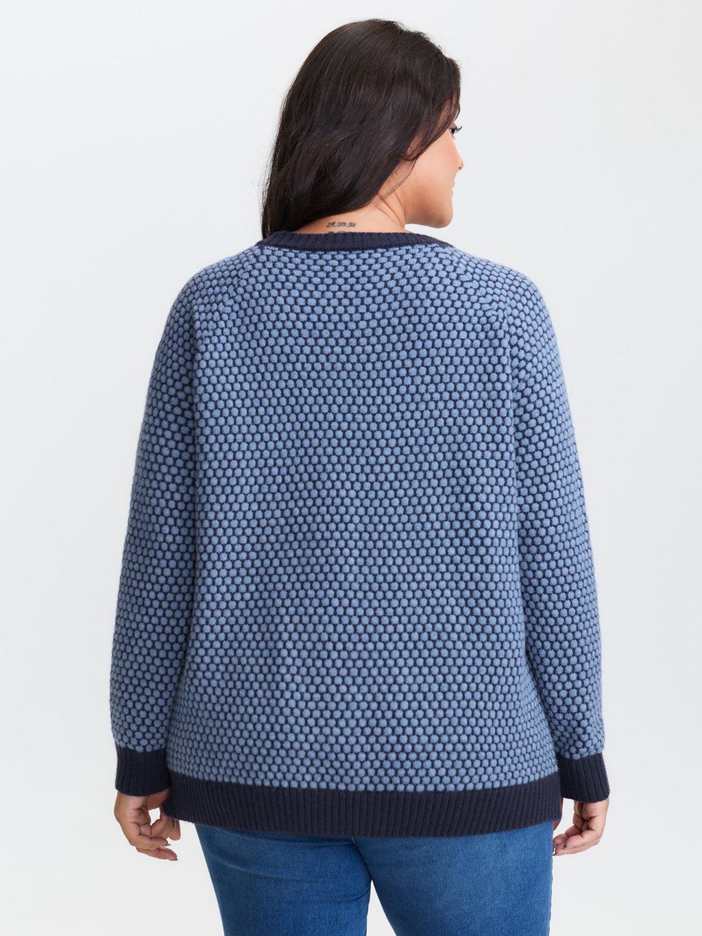 Supersoft Geometric Textured Super Stretchy Pullover