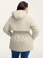 Hooded Drawstring Waist Quilted Jacket