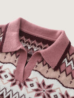 Boho Pattern Jacquard Contrast Sweater Dress