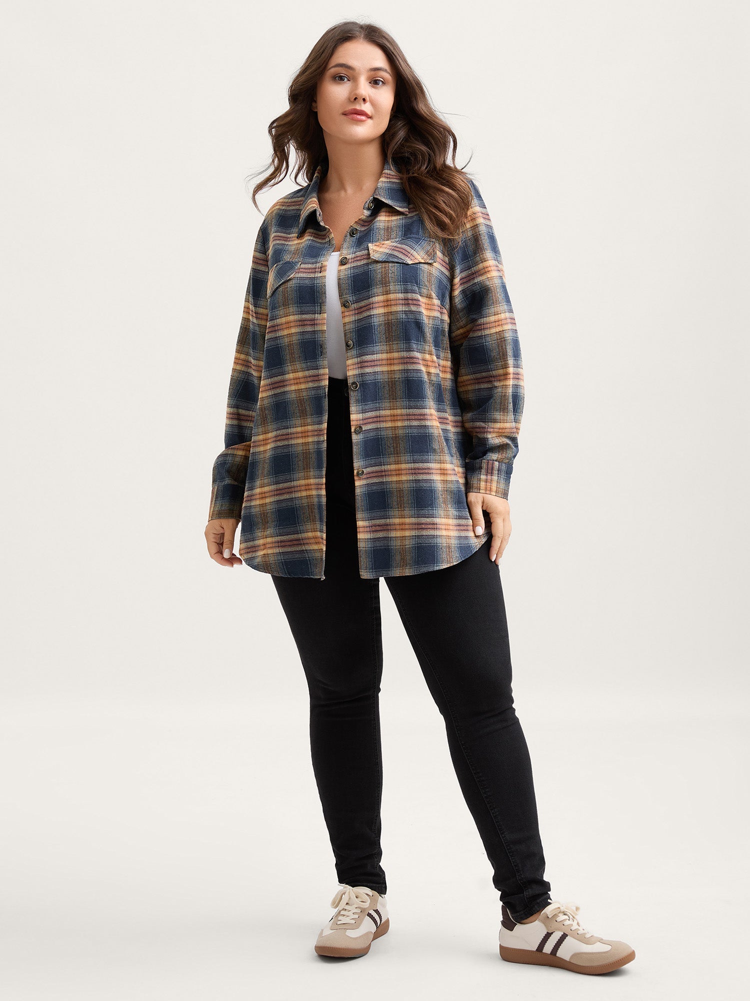 Plaid Print Button Down Shirt
