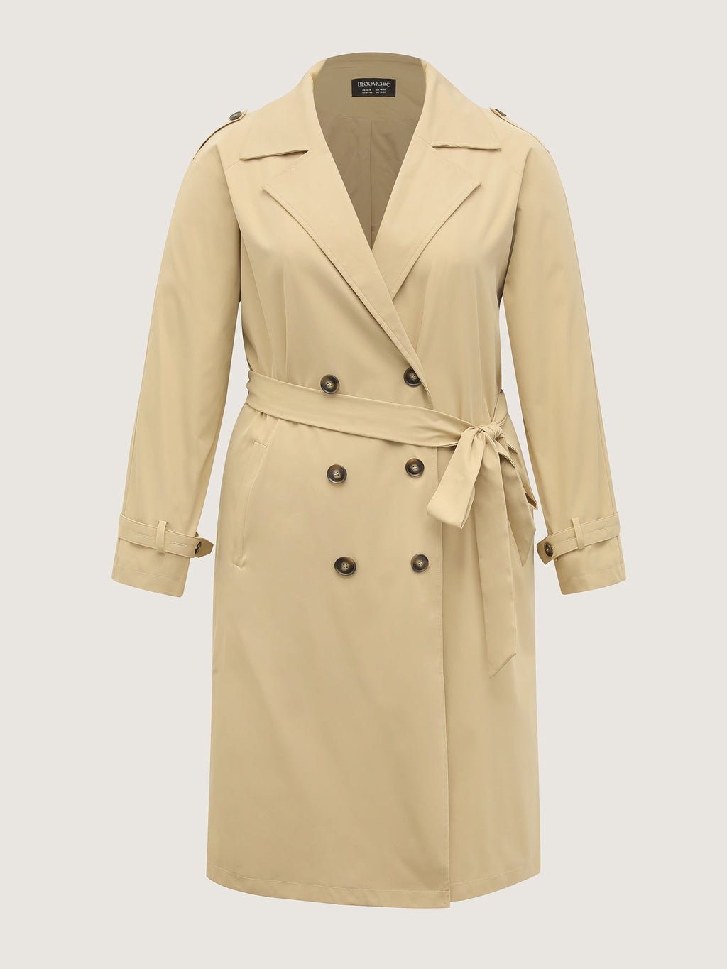 Adjustable Tab Sleeve Lined Trench Coat